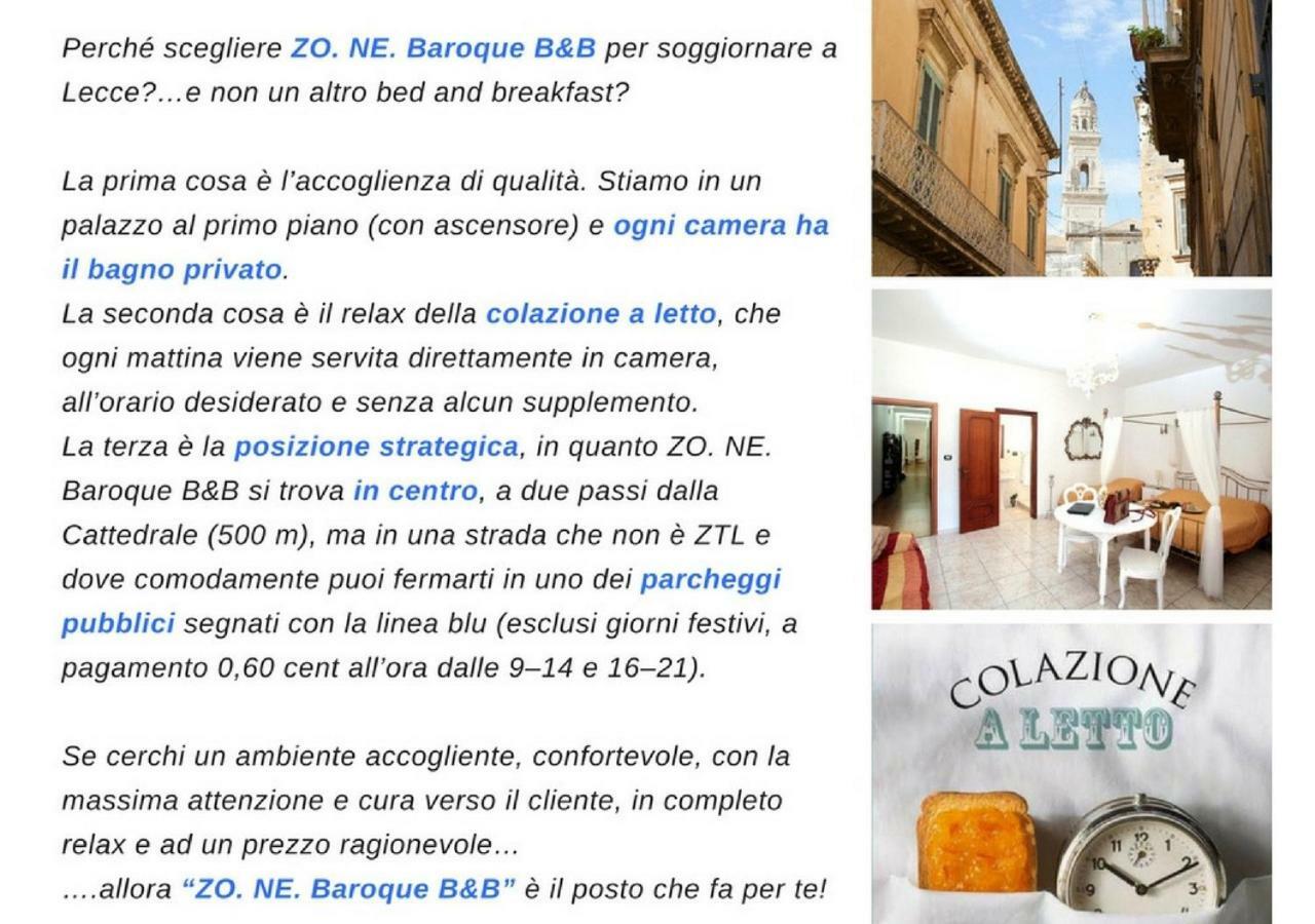 Zo. Ne. Baroque B&B Lecce Exteriör bild
