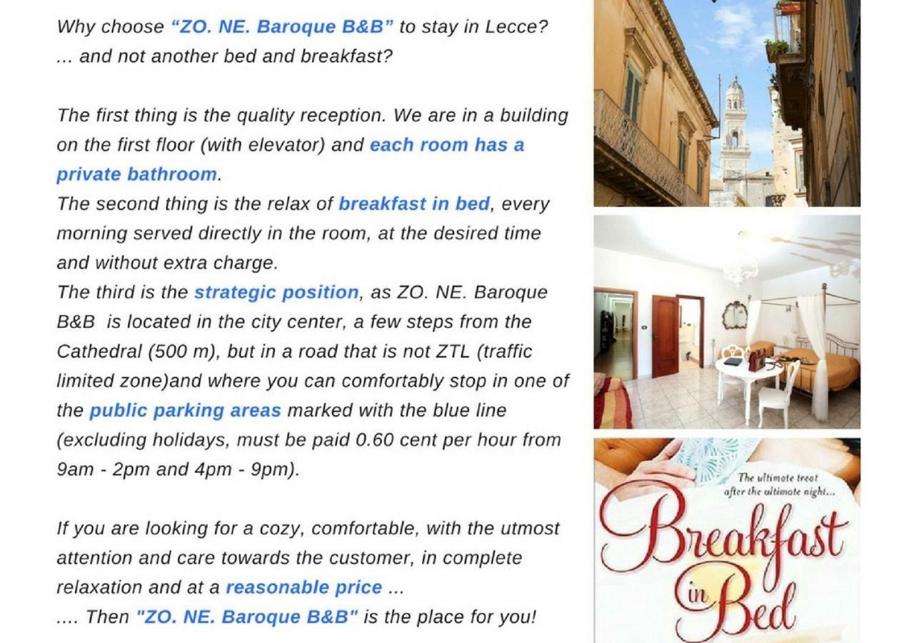 Zo. Ne. Baroque B&B Lecce Exteriör bild